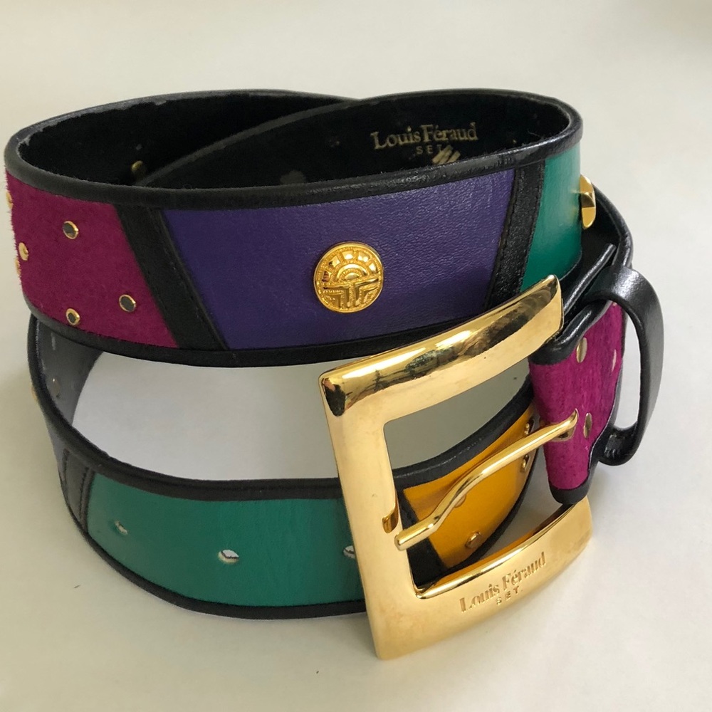Louis Feraud Vintage leather and suede belt size42